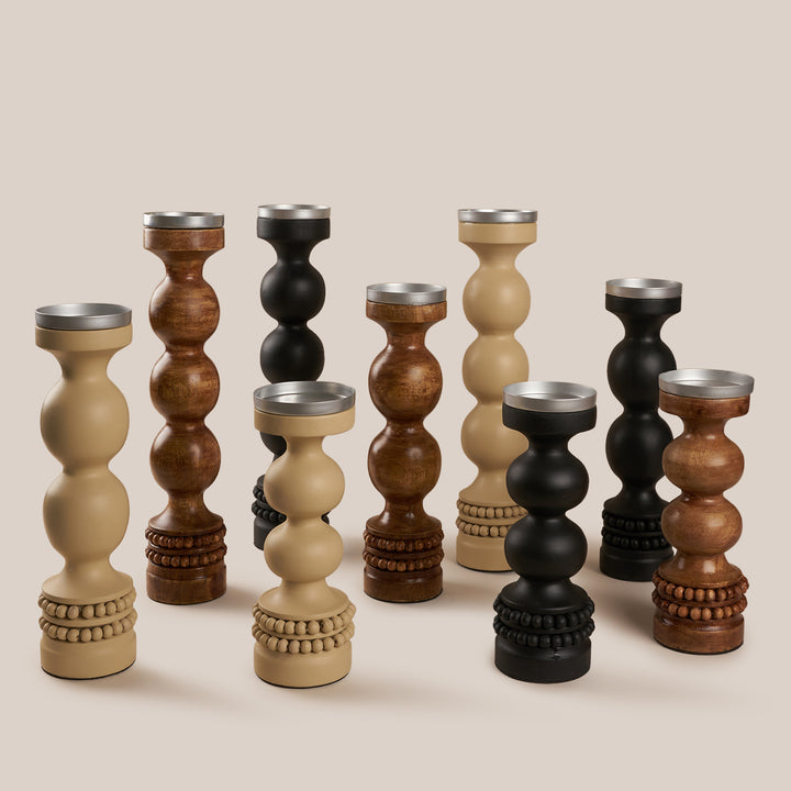 Perola Candle Stand- Natural | 34*9 cm