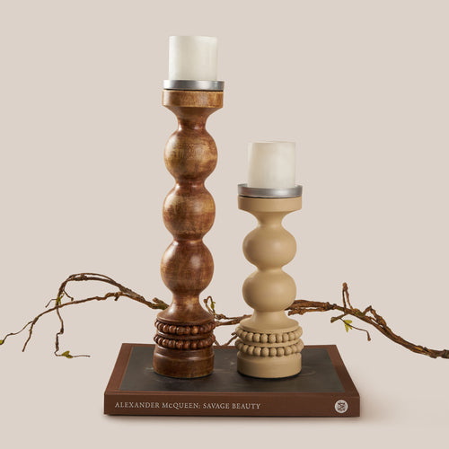 Perola Candle Stand- Natural | 27*9.5 cm