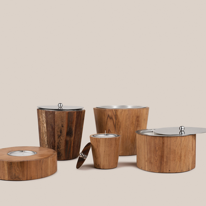 Teak Wood - Stump Candle With Lid | Soywax Candles