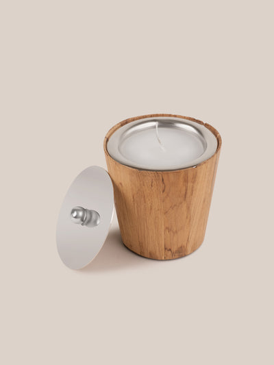 wood candle